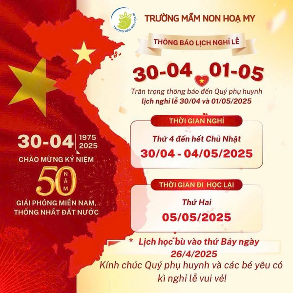 🇻🇳 THÔNG BÁO NGHỈ LỄ 30/4 & 1/5 🇻🇳